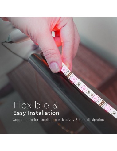212558-Kit per Strip LED SMD /m Bobina m  LED/m con Telecomando e Alimentatore RGB Dimmerabile IP-7