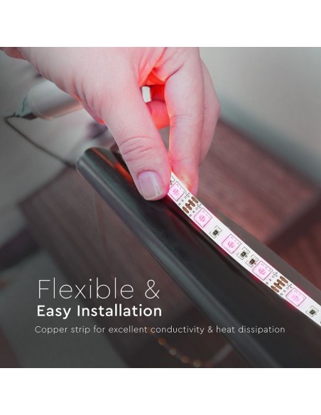 212558-Kit per Strip LED SMD /m Bobina m  LED/m con Telecomando e Alimentatore RGB Dimmerabile IP-7