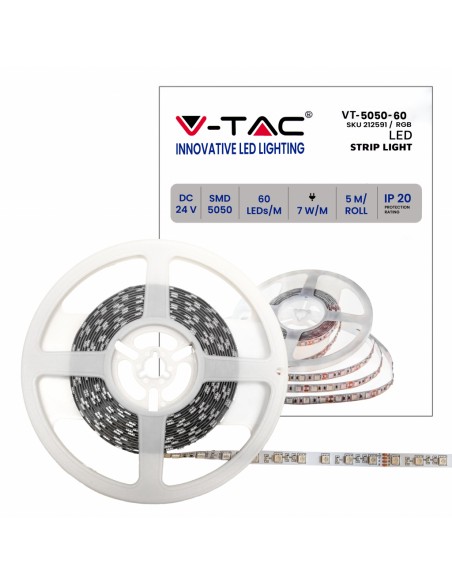 212591-Strip LED SMD /m m  LED/m V RGB IP mm-1