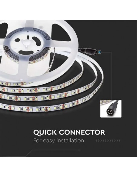 Strip LED SMD2835 8W/m 10m 120 LED/m 6500K 24V IP20 8mm