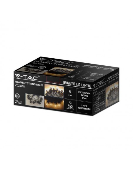 212728-Catenaria m con  Lampadine mini Globo a Filamento LED  Colore Nero con Trasformatore -2