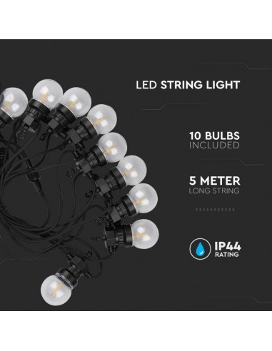 212728-Catenaria m con  Lampadine mini Globo a Filamento LED  Colore Nero con Trasformatore -3