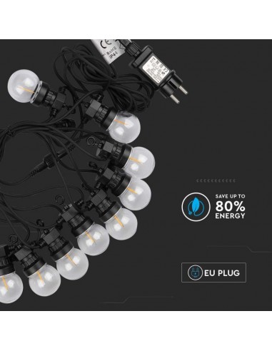 212728-Catenaria m con  Lampadine mini Globo a Filamento LED  Colore Nero con Trasformatore -5