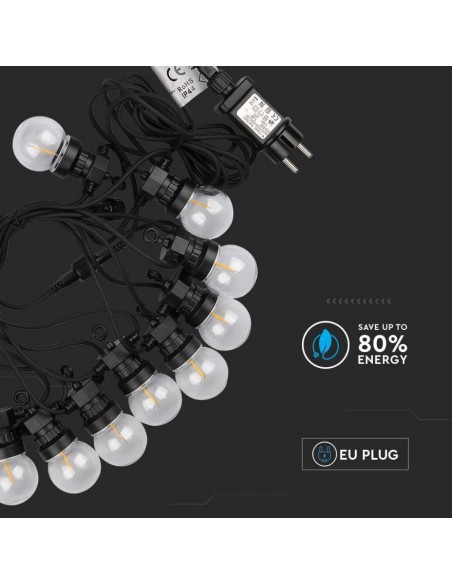 212728-Catenaria m con  Lampadine mini Globo a Filamento LED  Colore Nero con Trasformatore -5