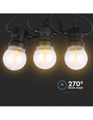 212728-Catenaria m con  Lampadine mini Globo a Filamento LED  Colore Nero con Trasformatore -6