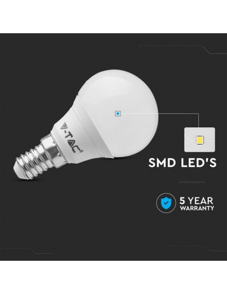 Lampadina LED E14 4,5W P45 3000K (Box 6 pezzi)