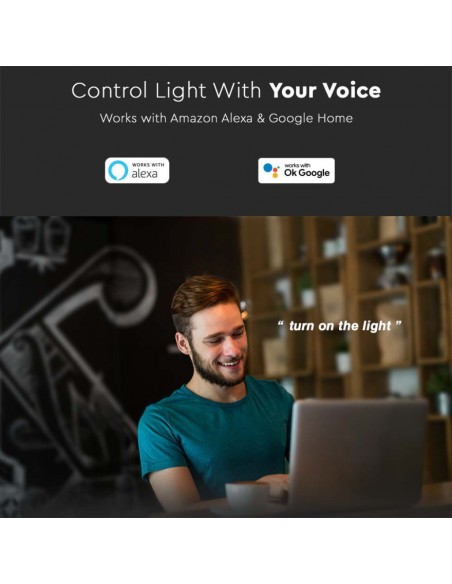 Lampadina LED E14 4,5W a Candela Compatibile con Google Home e Alexa Tramite App Smart RGB e 3 in 1 Dimmerabile