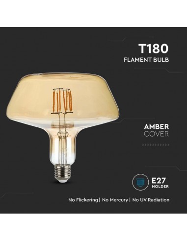 212790-Lampadina LED E  T Filamento Ambrata -6