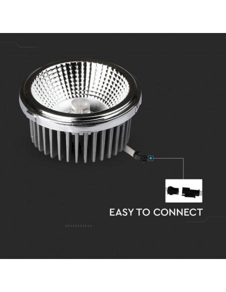 Faretto LED AR111 20W con Riflettori Intercambiabili (20°-40°) Argento 3000K