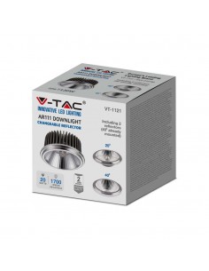 212794-Faretto LED AR  con Riflettori Intercambiabili - Colore Argento -1 2