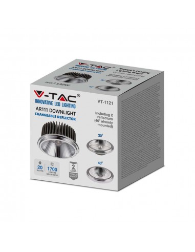 212794-Faretto LED AR  con Riflettori Intercambiabili - Colore Argento -2