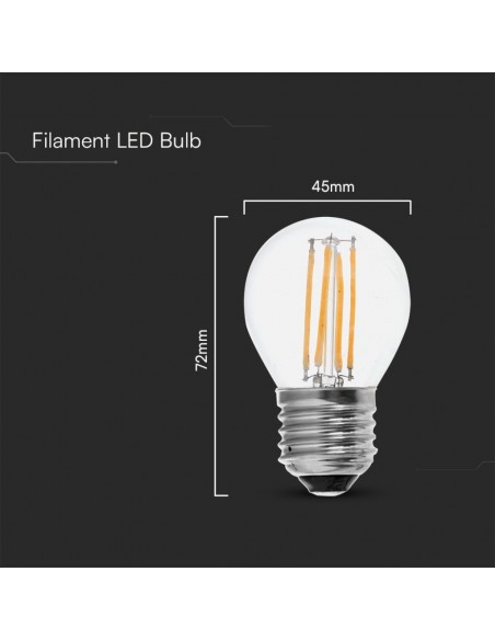 212844-Lampadina LED E  LM/W G Filamento -3