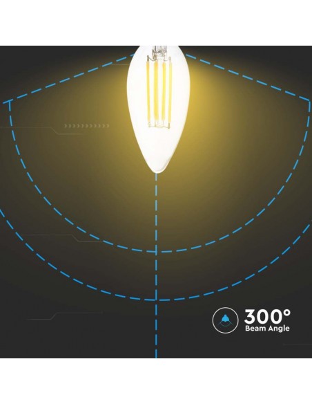 212850-Lampadina LED E  LM/W Candela Filamento -7