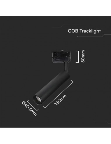 21353-Faretto LED da Binario Chip Samsung  Colore Nero -2
