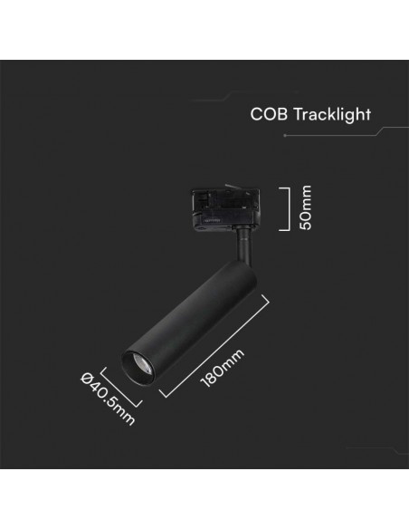 21353-Faretto LED da Binario Chip Samsung  Colore Nero -2