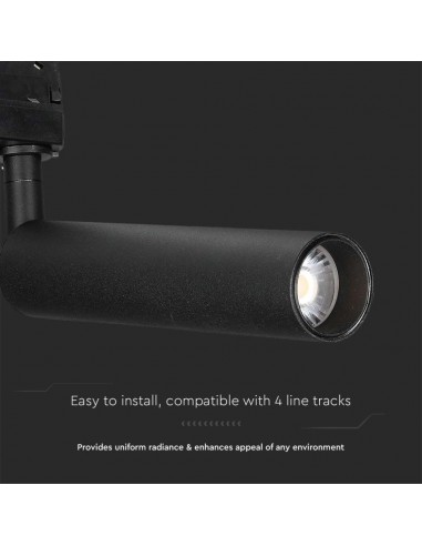 21353-Faretto LED da Binario Chip Samsung  Colore Nero -6