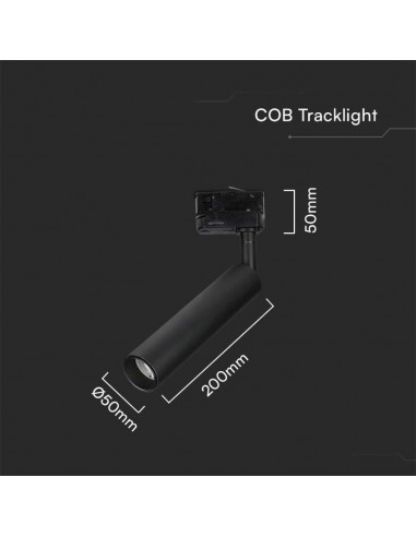21359-Faretto LED da Binario Chip Samsung  Colore Nero -2