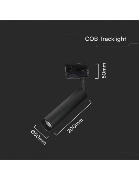 21359-Faretto LED da Binario Chip Samsung  Colore Nero -2