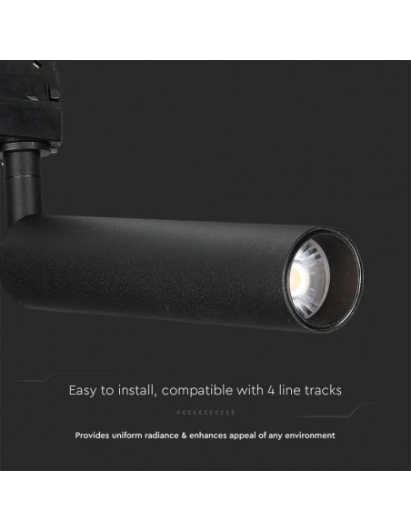21359-Faretto LED da Binario Chip Samsung  Colore Nero -6