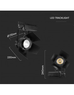 21371-Faretto LED da Binario Chip Samsung  Colore Nero -1 2