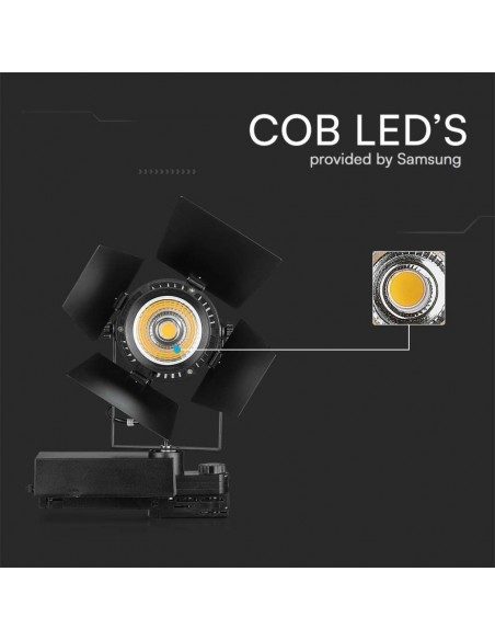 21371-Faretto LED da Binario Chip Samsung  Colore Nero -5