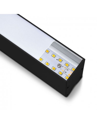 21374-Plafoniera LED Chip Samsung a Sospensione  Lineare Colore Nero cm -7