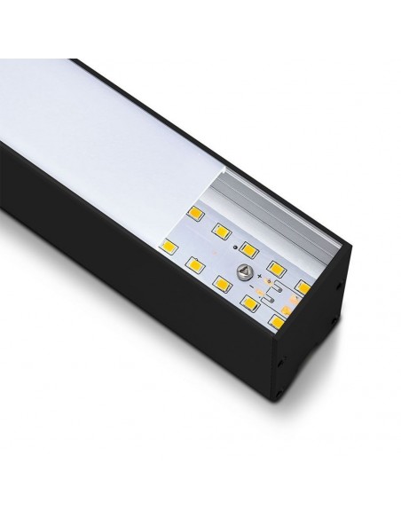 21374-Plafoniera LED Chip Samsung a Sospensione  Lineare Colore Nero cm -7