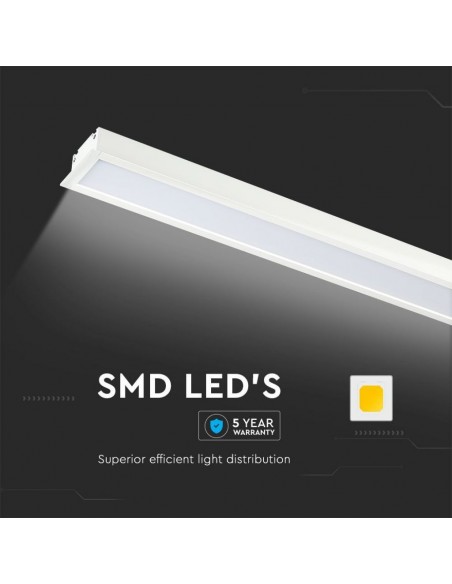 21381-Plafoniera LED Chip Samsung a Incasso  Lineare Colore Bianco cm -7