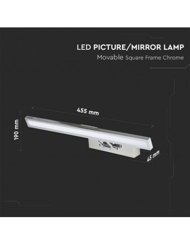 213900-Lampada LED da Specchio  cm Colore Cromato -3