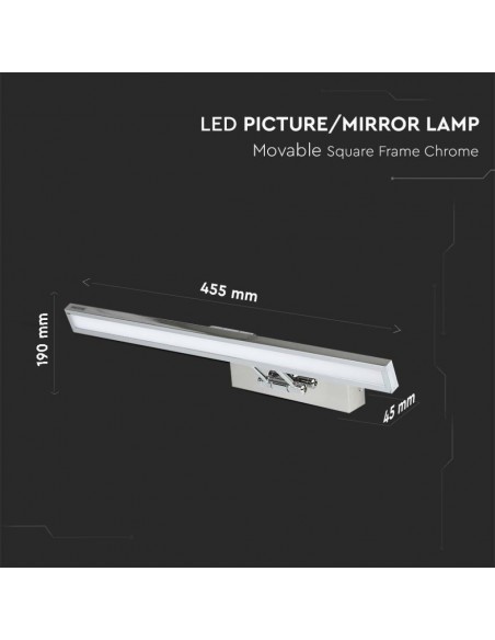 213900-Lampada LED da Specchio  cm Colore Cromato -3