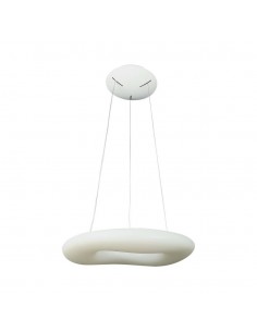 213959-Lampadario LED a Sospensione Circolare  con Telecomando Cambio Colore  in  Corpo Bianco d cm hcm Dimmerabile-1