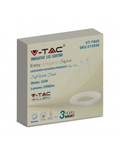 213959-Lampadario LED a Sospensione Circolare  con Telecomando Cambio Colore  in  Corpo Bianco d cm hcm Dimmerabile-1 2