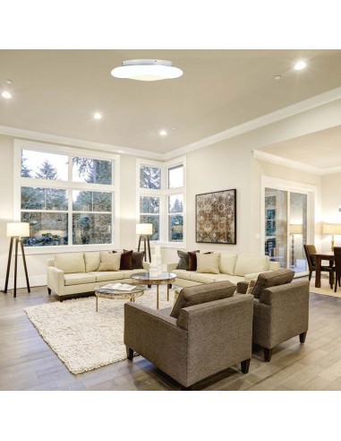 213966-Plafoniera LED Circolare  con Telecomando Cambio Colore  in  Corpo Bianco  Dimmerabile-4