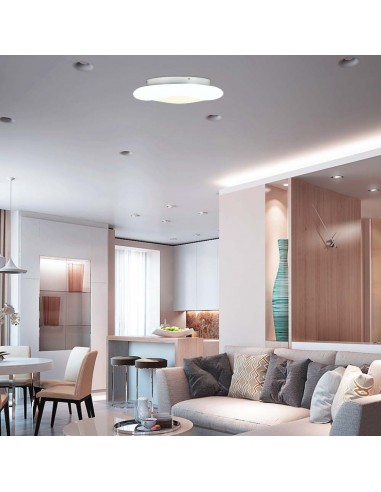 213966-Plafoniera LED Circolare  con Telecomando Cambio Colore  in  Corpo Bianco  Dimmerabile-5