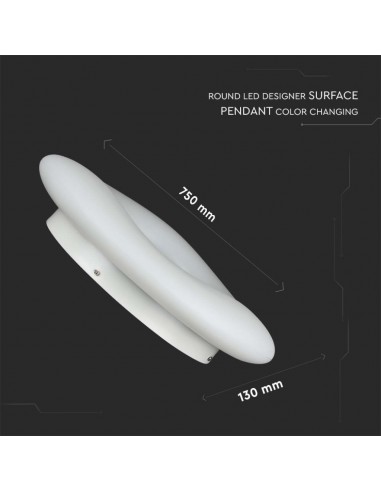 213969-Plafoniera LED Circolare  con Telecomando Cambio Colore  in  Corpo Bianco  Dimmerabile-3