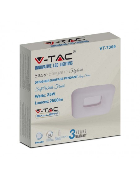 213970-Plafoniera LED Quadrata  con Telecomando Cambio Colore  in  Corpo Bianco l cm h cm Dimmerabile-2