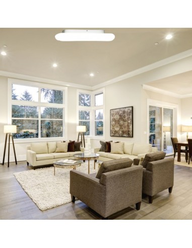 213970-Plafoniera LED Quadrata  con Telecomando Cambio Colore  in  Corpo Bianco l cm h cm Dimmerabile-4