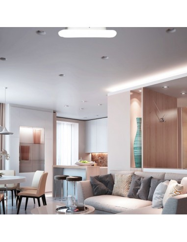 213970-Plafoniera LED Quadrata  con Telecomando Cambio Colore  in  Corpo Bianco l cm h cm Dimmerabile-5