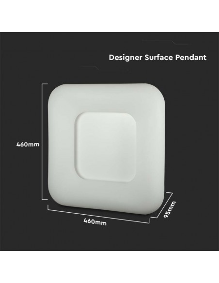 213971-Plafoniera LED Quadrata  con Telecomando Cambio Colore  in  Corpo Bianco l cm h -3