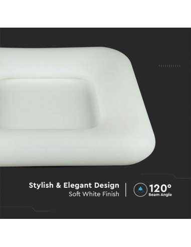 213971-Plafoniera LED Quadrata  con Telecomando Cambio Colore  in  Corpo Bianco l cm h -7