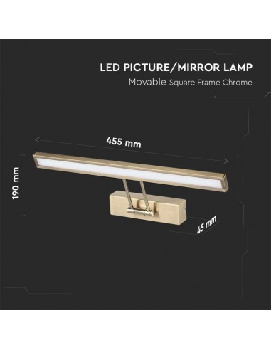 213983-Lampada LED da Specchio  Finiture Oro Spazzolato -3