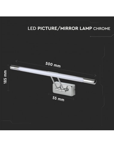 213985-Lampada LED da Specchio  cm Colore Cromato -4
