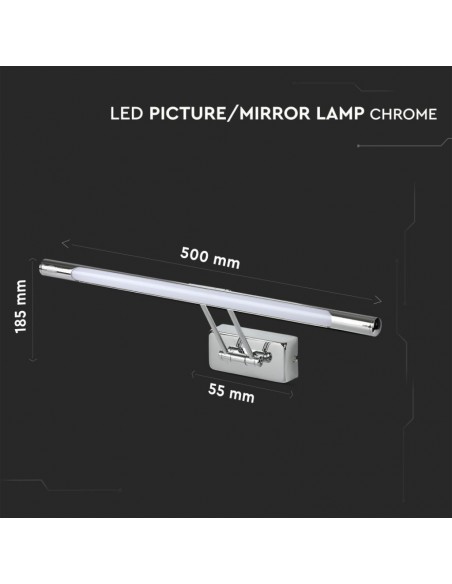 213985-Lampada LED da Specchio  cm Colore Cromato -4