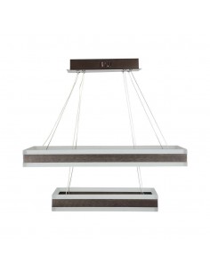 213988-Lampadario LED a Sospensione con  Rettangoli  in Metallo Colore Caffè  Triac Dimmerabile-1