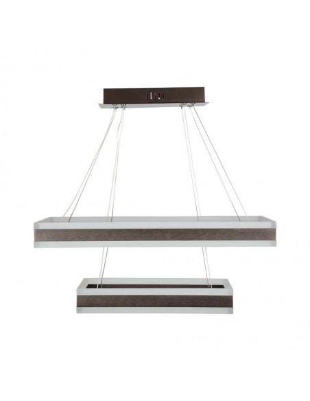213988-Lampadario LED a Sospensione con  Rettangoli  in Metallo Colore Caffè  Triac Dimmerabile-1