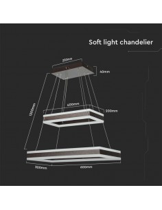 213988-Lampadario LED a Sospensione con  Rettangoli  in Metallo Colore Caffè  Triac Dimmerabile-1 2