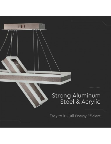 213988-Lampadario LED a Sospensione con  Rettangoli  in Metallo Colore Caffè  Triac Dimmerabile-6