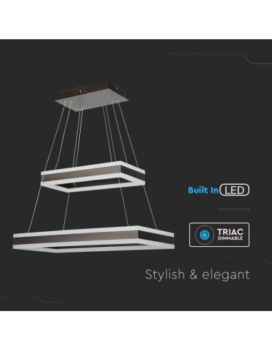 213988-Lampadario LED a Sospensione con  Rettangoli  in Metallo Colore Caffè  Triac Dimmerabile-7