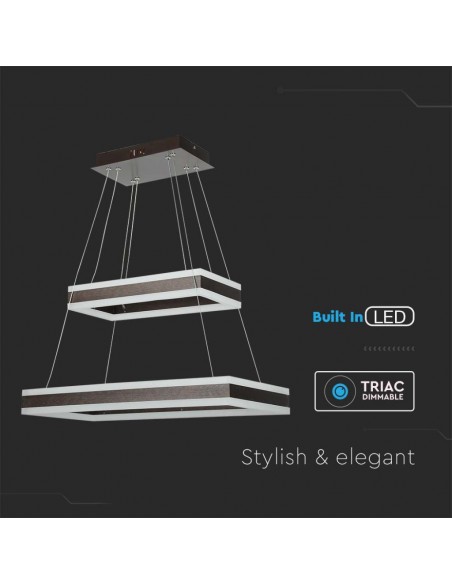 213988-Lampadario LED a Sospensione con  Rettangoli  in Metallo Colore Caffè  Triac Dimmerabile-7