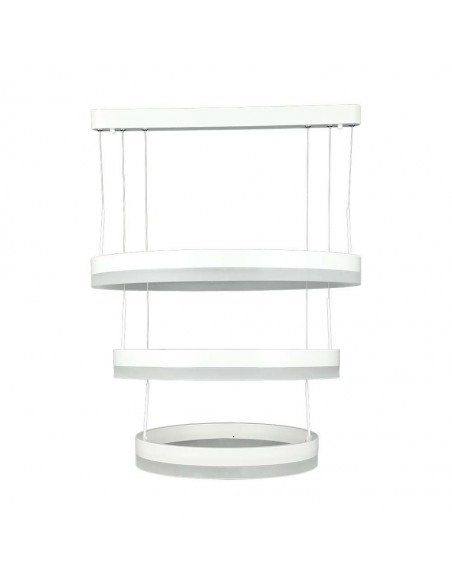 213989-Lampadario LED a Sospensione con  Cerchi  in Metallo Colore Bianco  Triac Dimmerabile-1